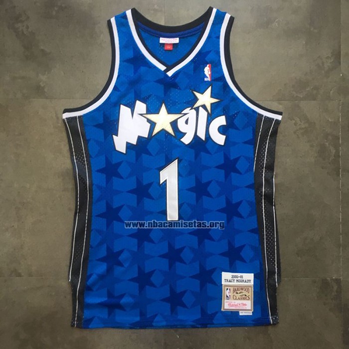 Camiseta Orlando Magic Tracy McGrady NO 1 Mitchell & Ness 2000-01 Azul